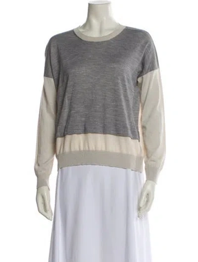 Pre-owned Amina Rubinacci Wool Striped Sweater In Gray