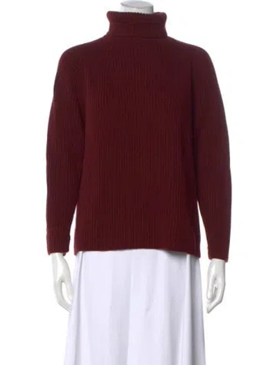 Pre-owned Amina Rubinacci Wool Turtleneck Sweater In Burgundy