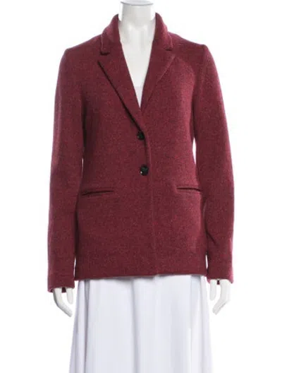 Pre-owned Amina Rubinacci Wool Tweed Pattern Blazer In Burgundy