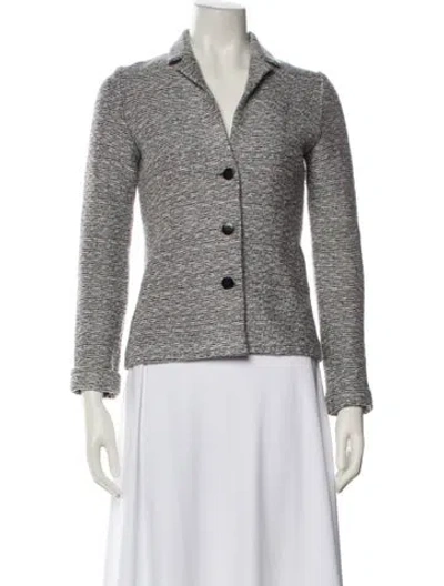 Pre-owned Amina Rubinacci Wool Tweed Pattern Blazer In Gray