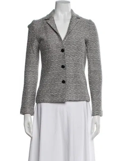 Pre-owned Amina Rubinacci Wool Tweed Pattern Blazer In Grey