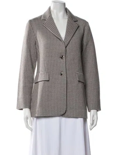 Pre-owned Amina Rubinacci Wool Tweed Pattern Blazer In Grey