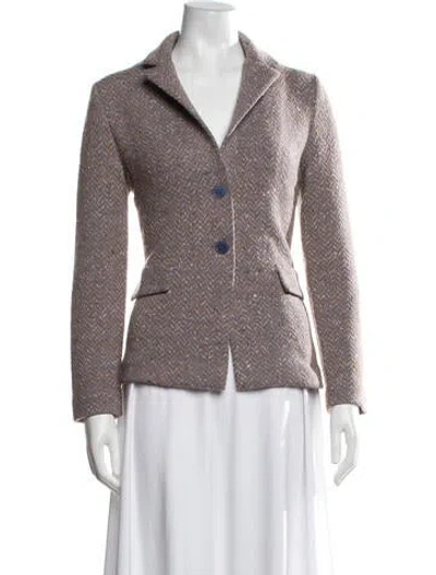 Pre-owned Amina Rubinacci Wool Tweed Pattern Blazer In Multicolor