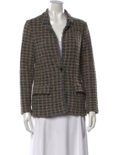 Pre-owned Amina Rubinacci Wool Tweed Pattern Sweater In Neutrals