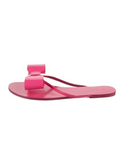 Pre-owned Aminah Abdul Jillil Leather Flip Flops In Pink