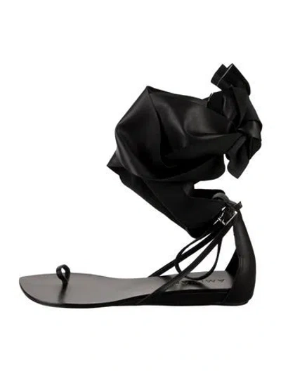 Pre-owned Aminah Abdul Jillil Leather Sandals In Black