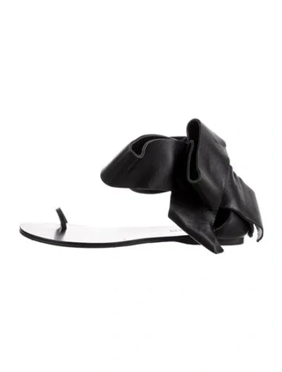Pre-owned Aminah Abdul Jillil Leather Sandals In Black