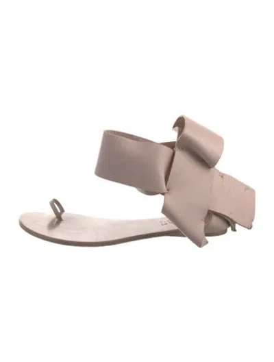 Pre-owned Aminah Abdul Jillil Leather Sandals In Pink