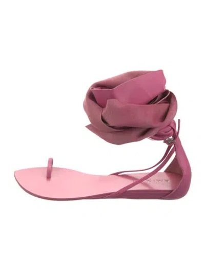 Pre-owned Aminah Abdul Jillil Leather Sandals In Pink
