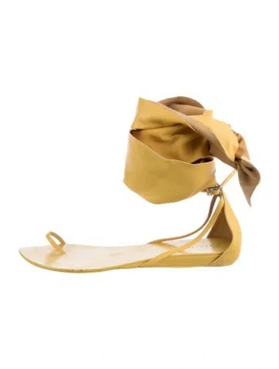 Pre-owned Aminah Abdul Jillil Leather Sandals In Yellow