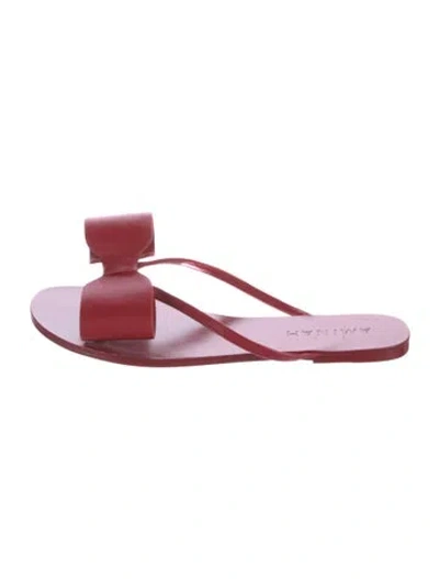 Pre-owned Aminah Abdul Jillil Leather Slides In Red