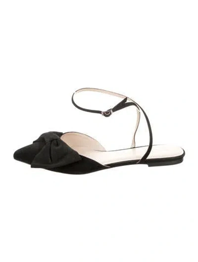 Pre-owned Aminah Abdul Jillil Suede Mules In Black