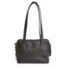 Amine Crinkled Leather Small Shoulder Bag With Double Zip Closure In Gray