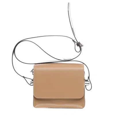 Amine Structured Beige Shoulder Bag With Adjustable Strap In Multi