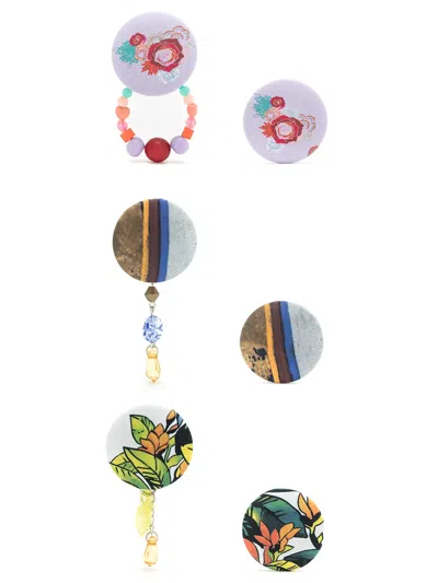 Amir Slama 3 Pair Earring Set In Multicolour