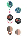 Amir Slama 3 Pair Earring Set In Multicolour