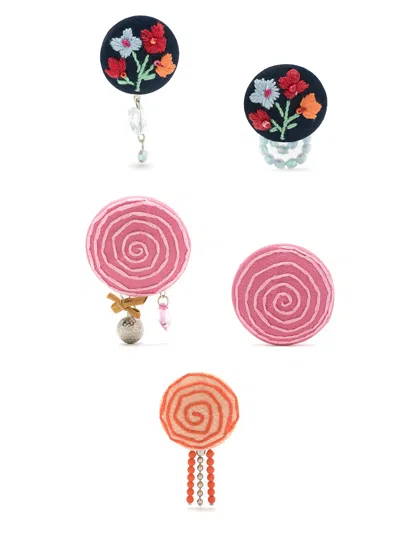 Amir Slama 3 Pair Earring Set In Multicolour