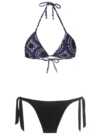 Amir Slama Abstract-pattern Triangle Bikini In Black