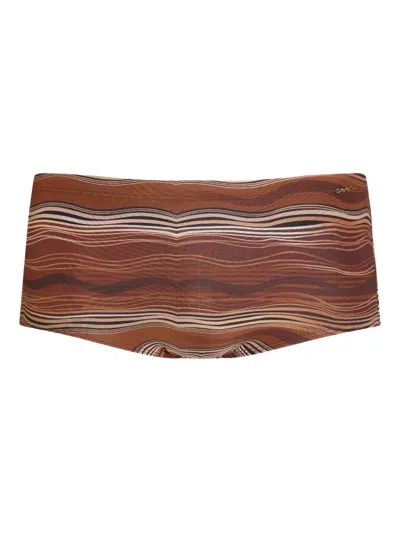 Amir Slama Abstract Wave-print Swim Trunks