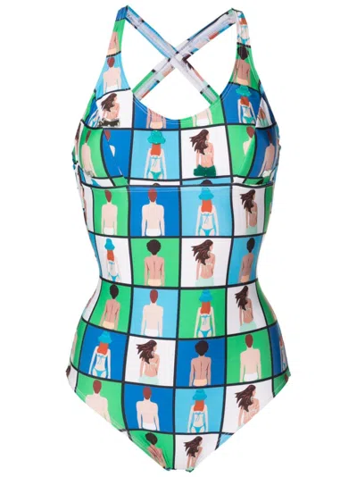 Amir Slama Badeanzug Mit Grafischem Print In Multicolour