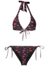 Amir Slama Bikini Mit Lippen-print In Black
