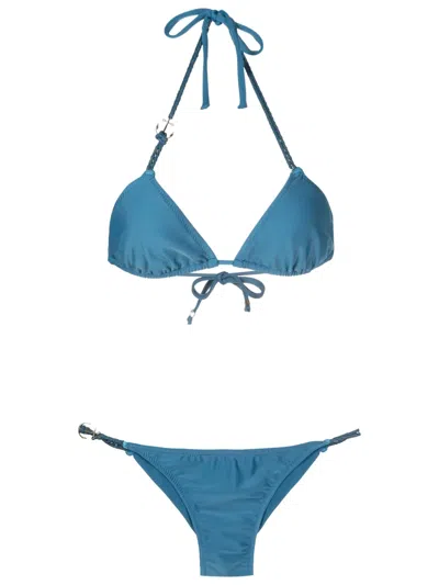 Amir Slama Anchor-hardware Triangle Bikini In Blue