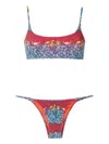 Amir Slama Animal-print Bikini Set In Blue