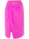 Amir Slama Asymmetric Gathered-detail Skirt In Pink