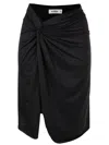 Amir Slama Asymmetric Gathered-detail Skirt In Schwarz