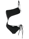 Amir Slama Asymmetric One-piece Swimsuit In Black