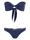 Amir Slama Bead-embellished Bikini Set In Blue