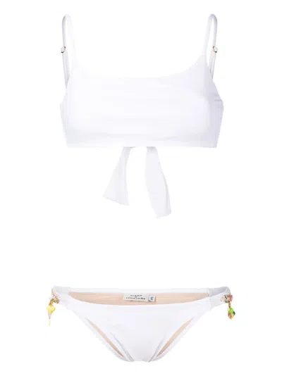 Amir Slama Bikini Mit Perlen In White