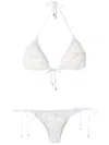 Amir Slama Beaded Embroidery Bikini Set In White