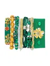 Amir Slama Beaded Flower Bracelet In Green
