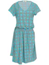 Amir Slama Belted Dress In Blau