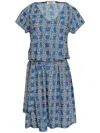 Amir Slama Belted Dress In Blau