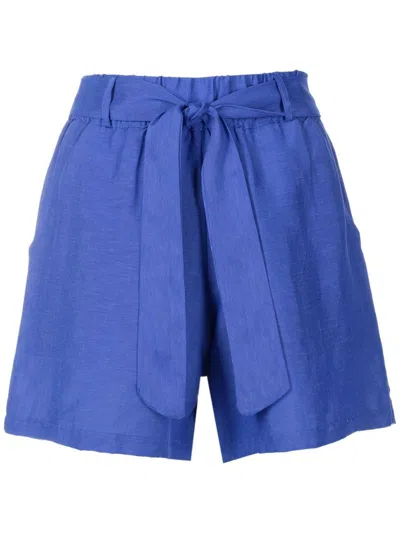 Amir Slama Belted Elasticated Short Shorts In Blue