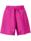 Amir Slama Belted Elasticated Short Shorts In Pink
