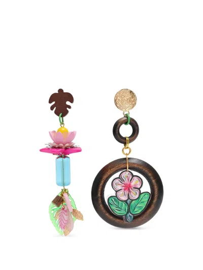 Amir Slama Bijoux Flower-motif Earrings In Multi