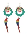Amir Slama Bird-charm Drop Earrings In Multicolour