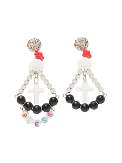Amir Slama Bless Cross-pendant Earrings In Multicolour