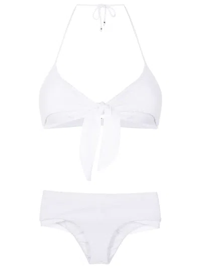 Amir Slama Bow-embellished Bikini In White