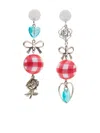 Amir Slama Bow Heart-motif Drop Earrings In Multi