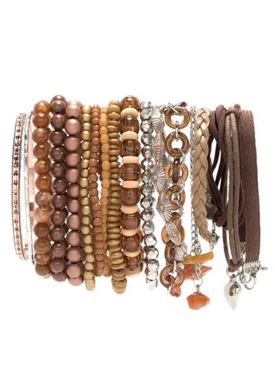 Amir Slama Bracelets Set In Brown