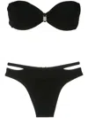 Amir Slama Buckle Bandeau Bikini Ser In Black