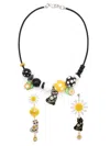 Amir Slama Cat-charm Necklace Earrings Set In Multicolour