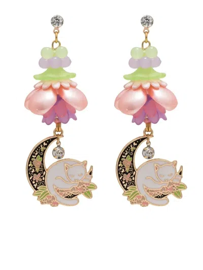 Amir Slama Cat Drop Earrings In Multicolour