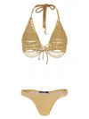 Amir Slama Chain Link-detail Bikini Set In Gold