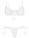 Amir Slama Chain-link Textured Bikini In White