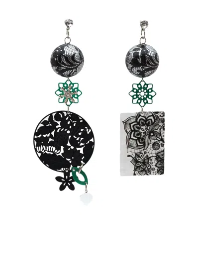 Amir Slama Charm-appliqué Drop Earrings In Black